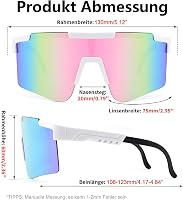 FEISEDY Sportnapszemüveg Férfiaknak és Nőknek - Kerékpáros Szemüveg UV400 Védelemmel, Könnyű PC Keret, Szivárvány Tükrös Lencse Kültéri Spor 8