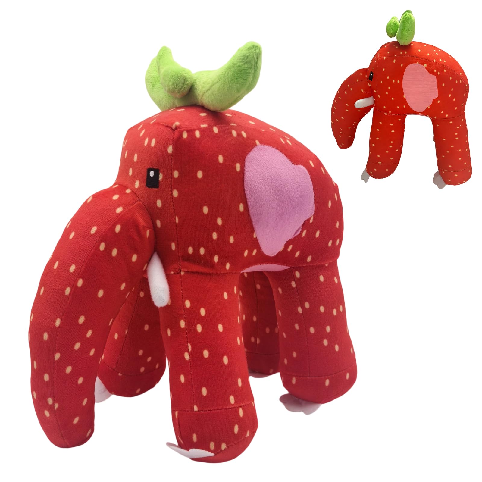 Ashloter Strawberry Elephant Brainrot Teddy Plush, Steal a Italian Brain Rot