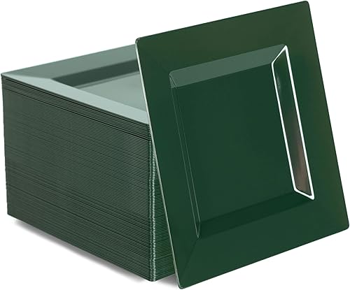 Miniatura 15 de 100 Pack Black Plastic Square Dessert Plates, 6.5" Disposable Salad Plates Heavy Duty Plates for Party, Wedding, Christmas, Easter