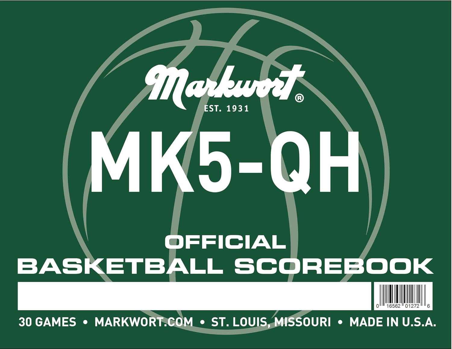 Markwort Basketball Scorebook New Format with Fouls - 30 Games Basketball Stat Tracking | High School, Middle School, Little League
