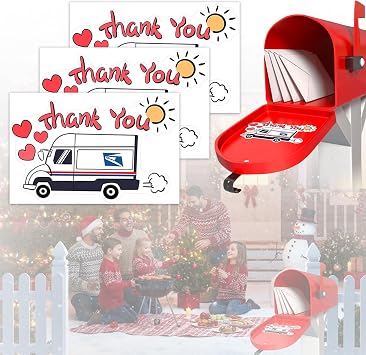 3 Pcs Thank You Mailbox Sticker Decal Show Appreciation to Mail Carrier, Postal Worker & Delivery Drivers, Outdoor Vinyl Decal Gift