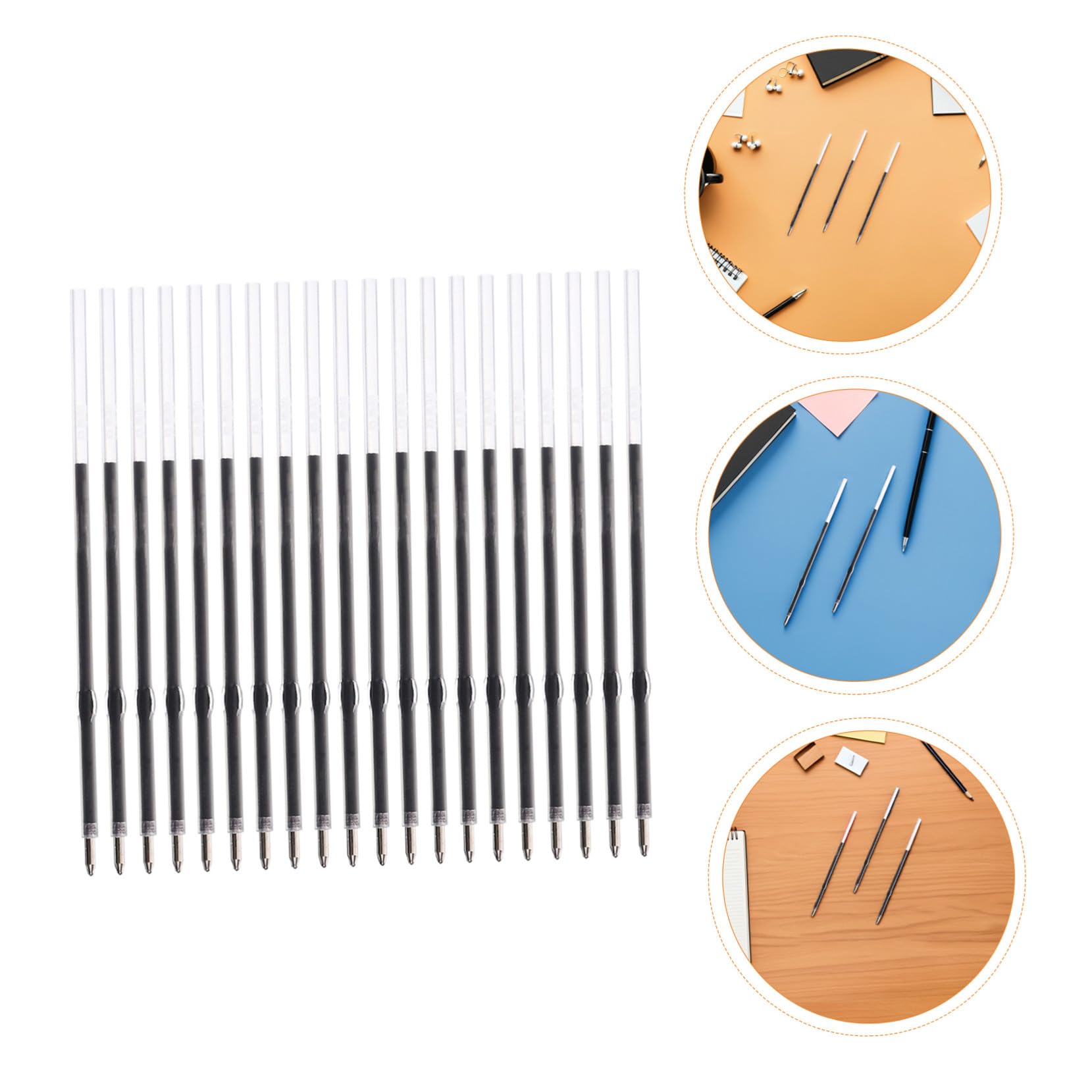 600 Pièces Recharges Stylo Bille Noires Recharge Remplaçable pour Stylos Rétractables Fournitures Écriture pour Bureau École et Maison Lot de Boîtes