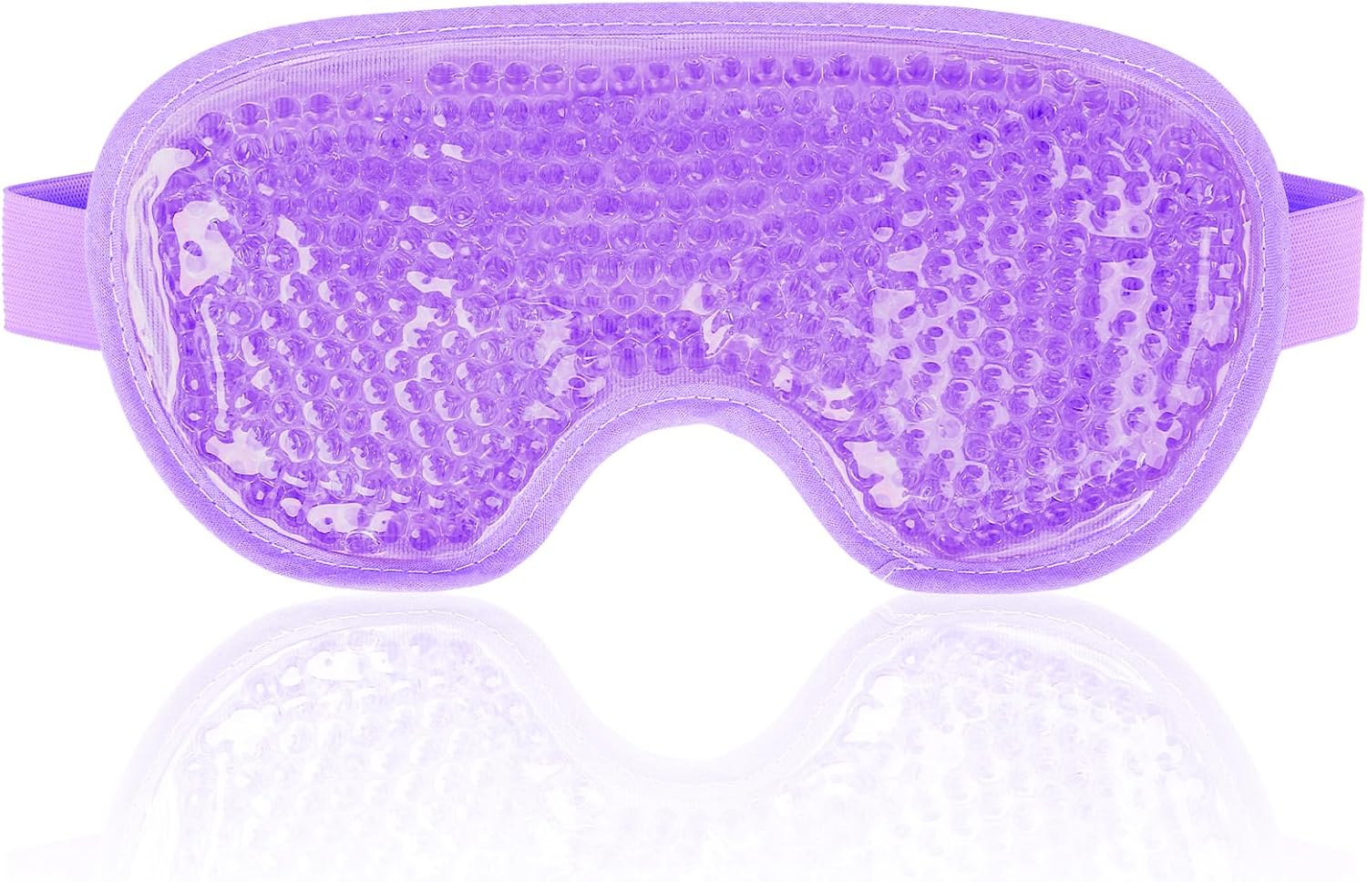 NEWGO Cooling Gel Eye Mask – Reusable Cold Pack for Puffy Eyes, Dark Circles, Migraine, Stress Relief – Purple With Soft Plush Backing