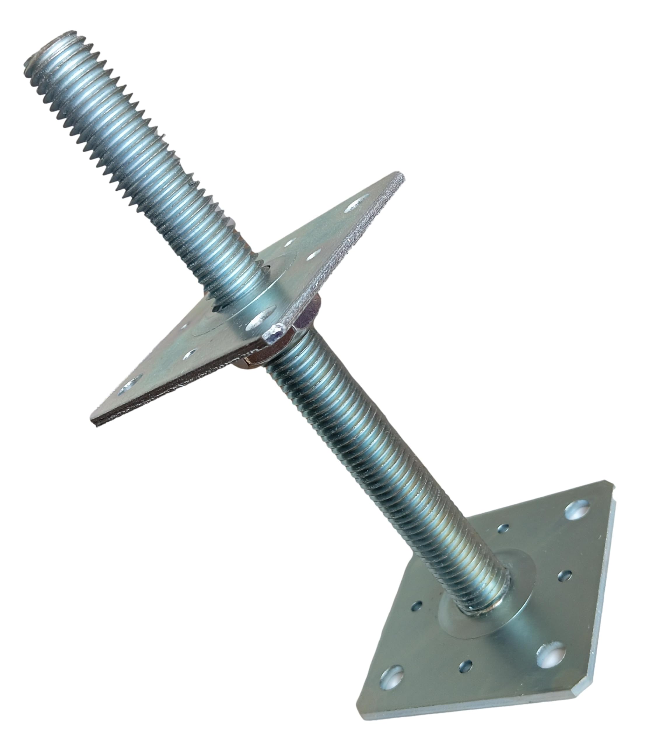 HAFD Adjustable 4"Galvanised Elevated Post Base Support Size: 100 x 100mm (1), Silver