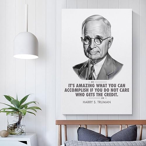 Miniatura 5 de AAHARYA Póster de Harry S Truman con citas inspiradoras de retrato del presidente de Estados Unidos, arte impreso en lienzo (5) lienzo para