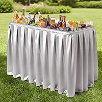 Vista 12 de VINGLI Mesa enfriadora portátil con estante de almacenamiento adicional, acero aleado, negro, modelo picetable