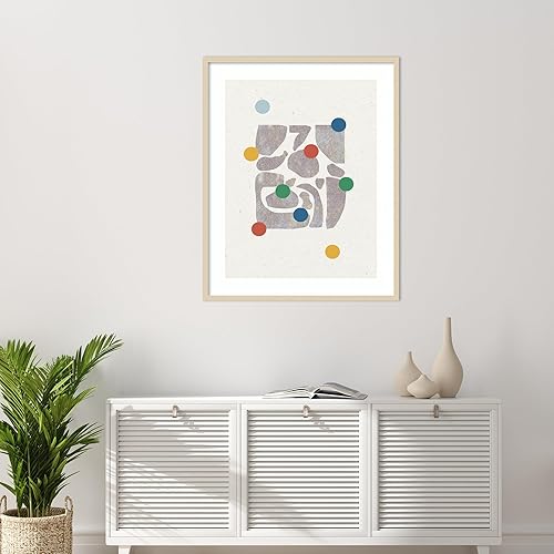 Miniatura 5 de Amanti Art Framed Wall Art Print 41x33 Retro Dots and Paper by THE MIUUS STUDIO, Abstract Wall Art, Modern Contemporary Decor, X-Large Poster