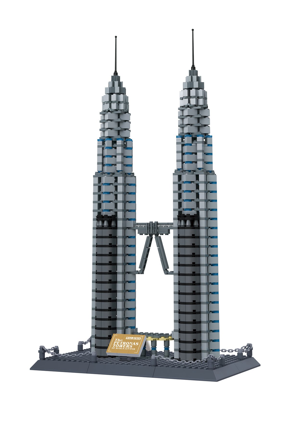 Wange Building & Construction 8011 The Petronas Towers of Kuala Lumpur Malaysia Building Blocks (1160 Piece)-image-34