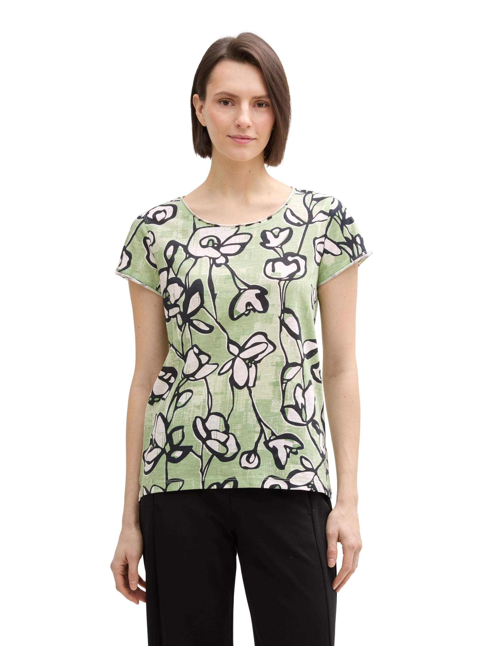 Tom Tailor Damen T-Shirt aus Bio-Baumwolle