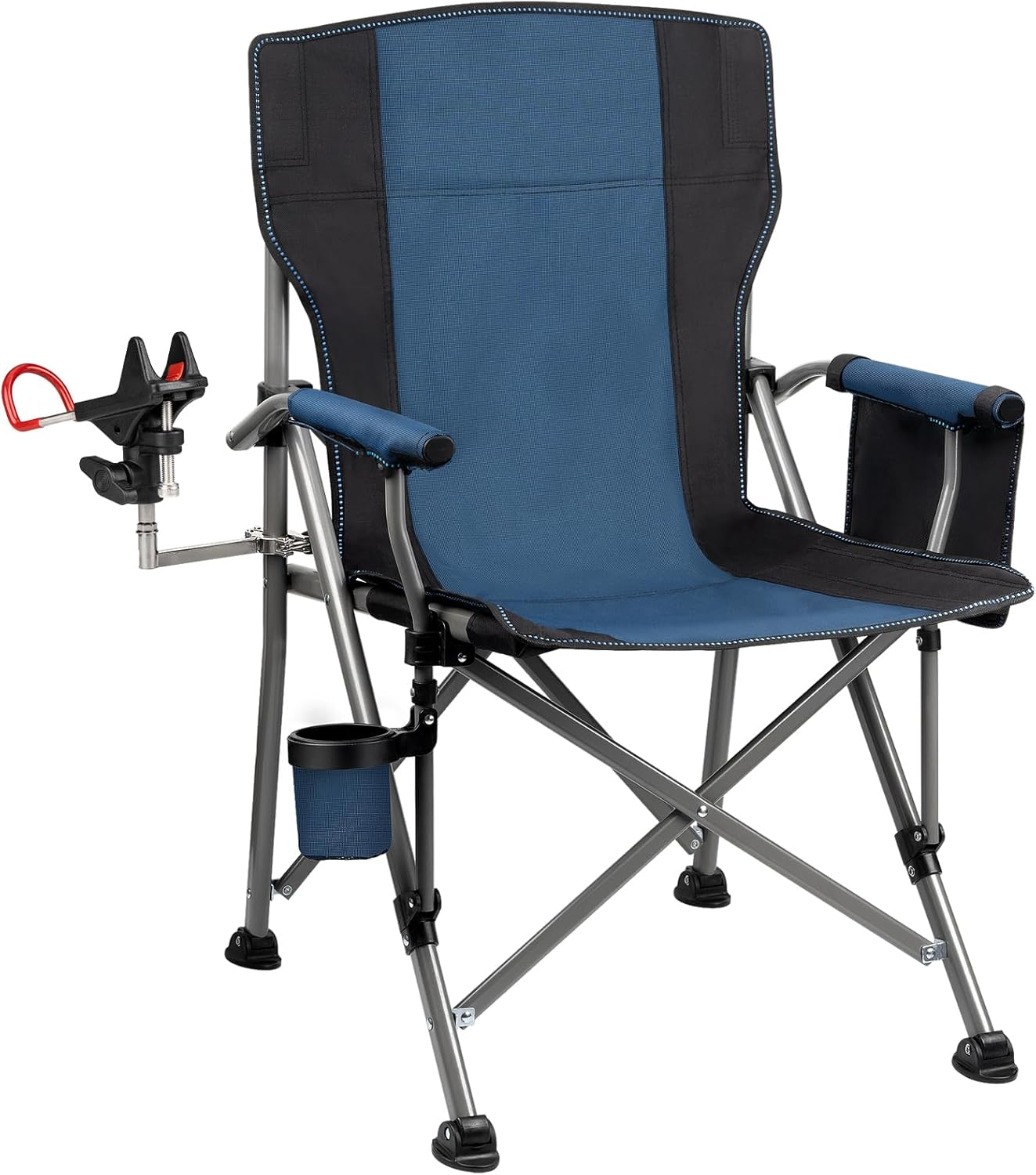 Portable 360° Adjustable Fishing Chair with Cup Holder & Side Pocket