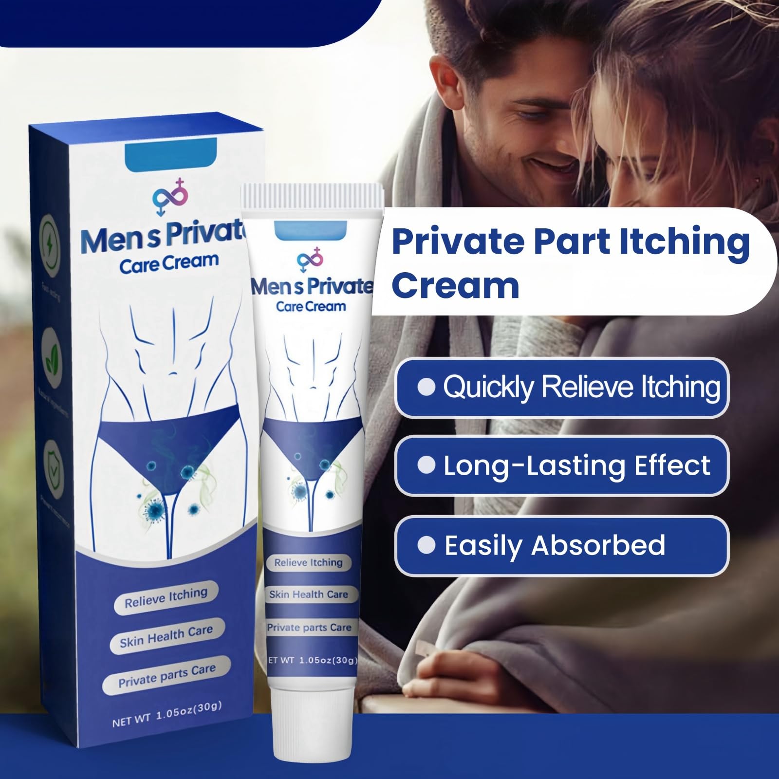 2Pcs Private Cream for Men,Anti Itching Cream for Skin,Anti Fungal Skin Cream,Itch Relief Cream,Itchy Skin Relief for Adults,Antifungal Creams,Skin Soothing Cream for Intim/ate Area,Itch Cream - Image 3