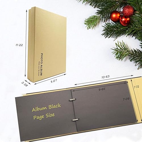 Miniatura 6 de BORR - Álbum de recortes hecho a mano para parejas, álbum de fotos para familia, libro de recuerdos familiares, libro de recortes de página negra