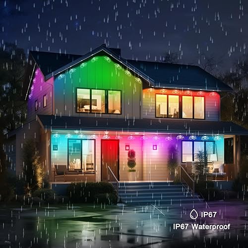 Miniatura 4 de LemonNova Luces permanentes para exteriores Pro, 30 pies con 22 luces LED blancas cálidas y frías, luces de aleros estrellados IP67 impermeables,