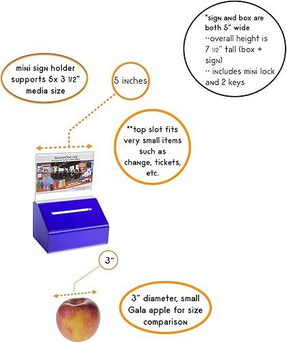 Miniatura 3 de Donación resistente de acrílicourna con cerradura y soporte para letreros