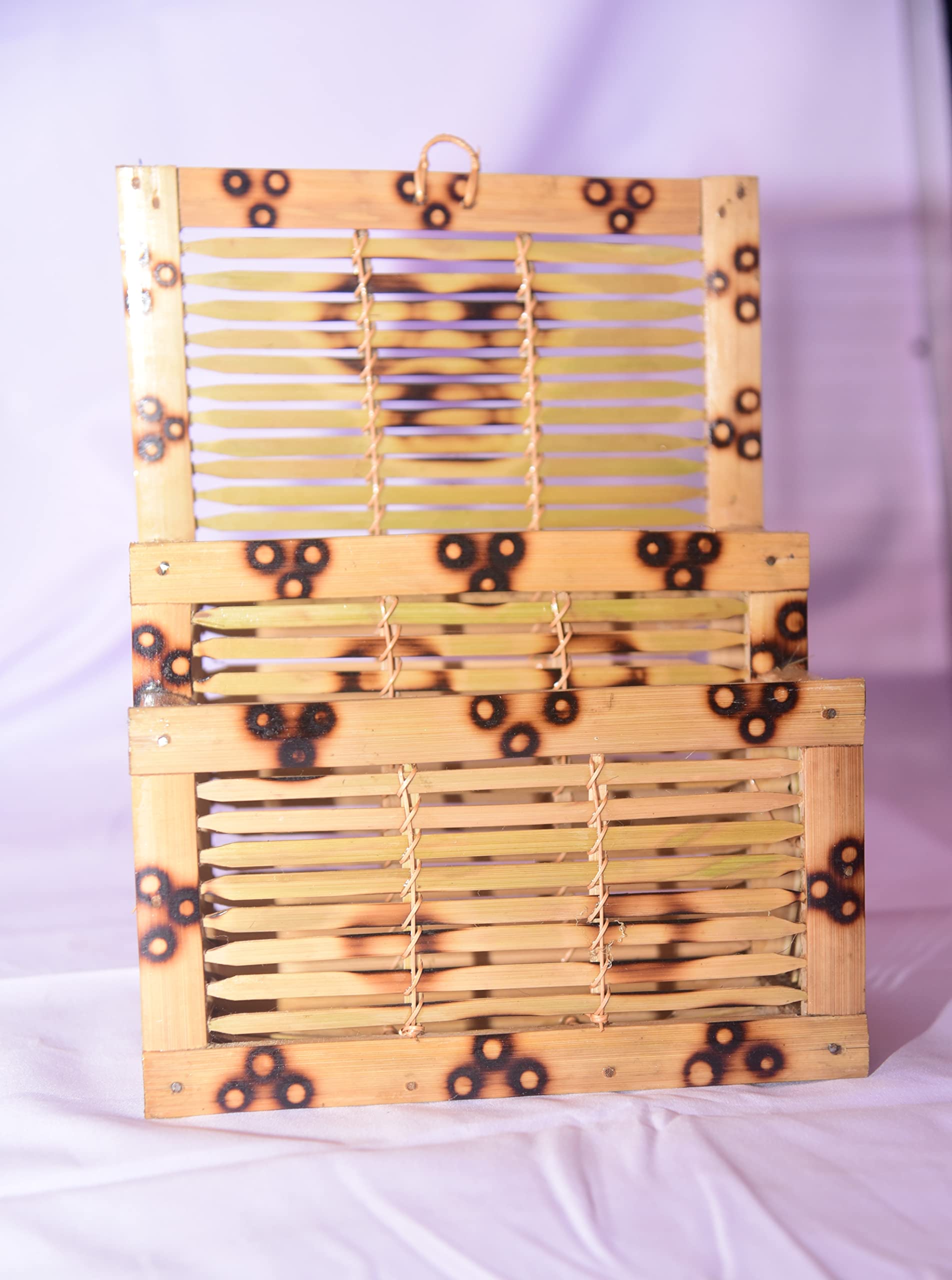 Bamboo Handmade Bomboo Wall Hanging Magazine Holder | For Home Decoration Magazine Racks | Showpiece For Office Room | Brown Pack Of 1