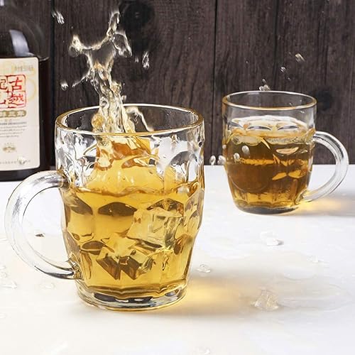 Miniatura 5 de QAPPDA Juego de tazas de cerveza, tazas de vidrio con mango de 19 onzas, vasos de cerveza grandes para congelador, vasos de cerveza de 18.9 fl oz,