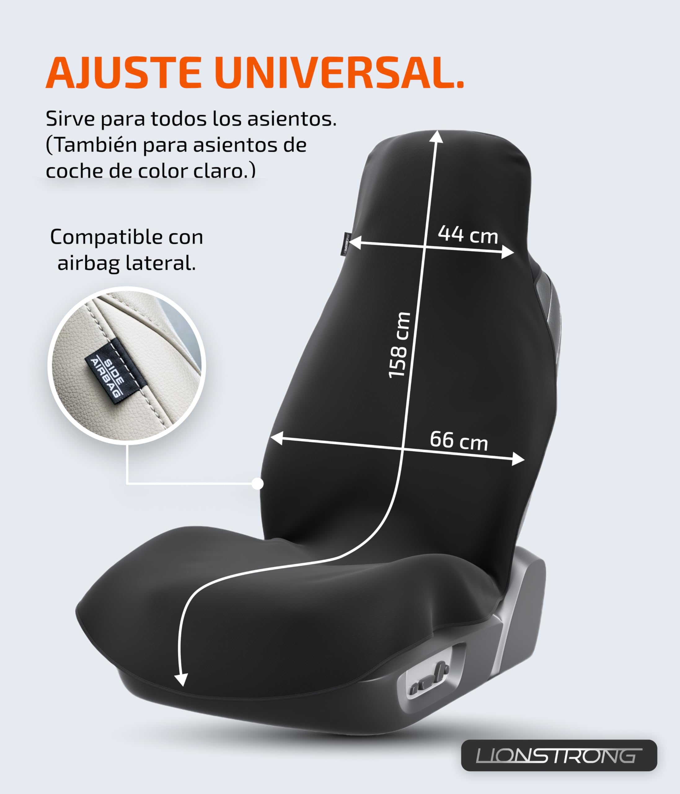LIONSTRONG - Protector Universal para Asiento de Coche - Funda Asiento Coche - Material Impermeable (Poliéster)