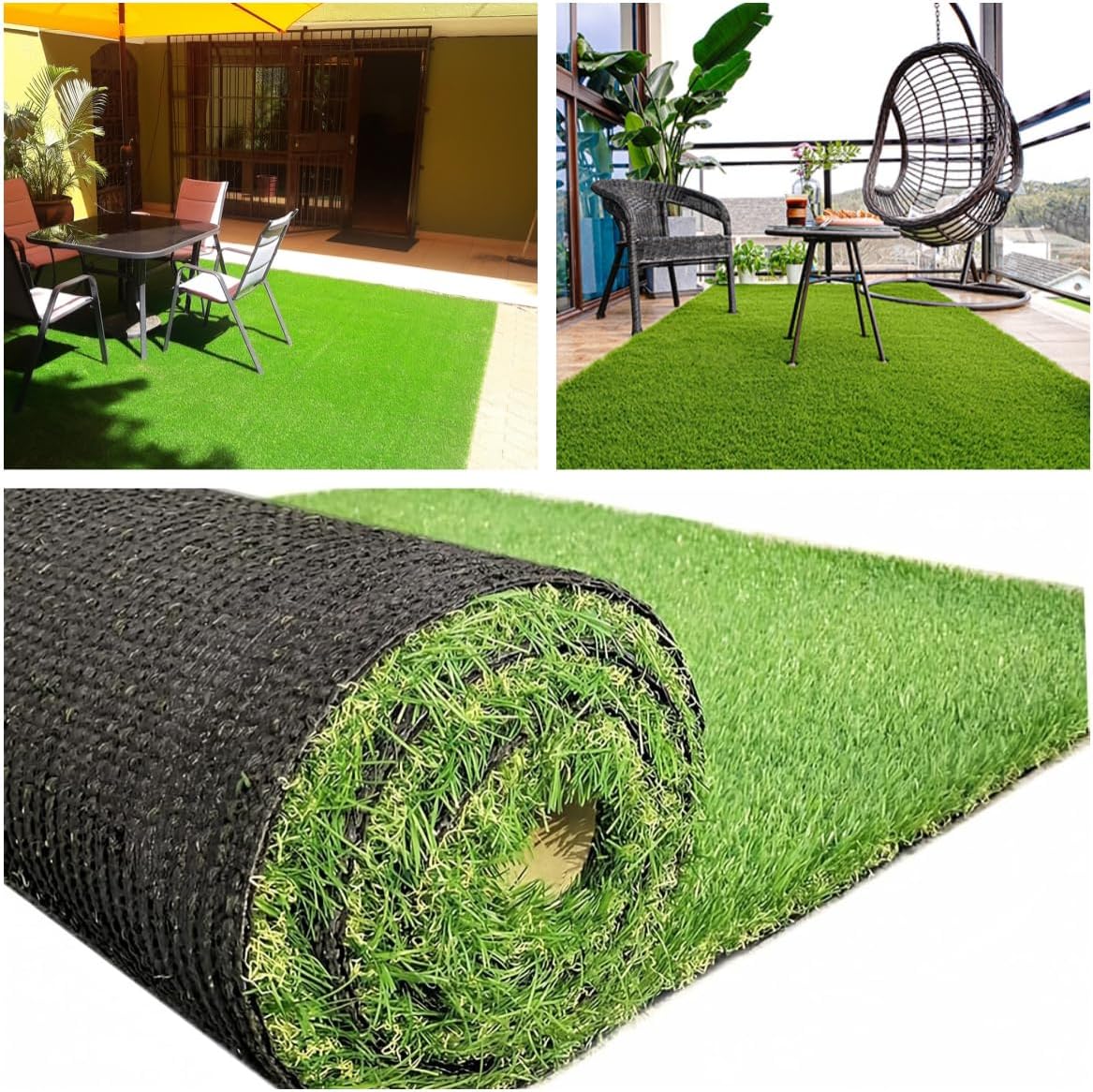 Petgrow Artificial Turf Synthetic Grass 6 X 10 Feet,Fake Faux Grass Rug 0.8" Pile Height Fake Lawn Indoor Outdoor Realistic Turf,4-Tone/Soft, with Drainage Holes & Rubber Backing/Custom Size
