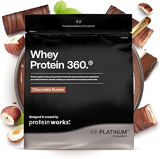 Protein Works | Whey Protein 360 - Platinum Innovation, Premium Whey Protein Blend, Electrolytes, Probiotics, Digestive Enzymes, 26 Vitamins & Minerals, Chocolate Bueno, 17 Servings, 600g