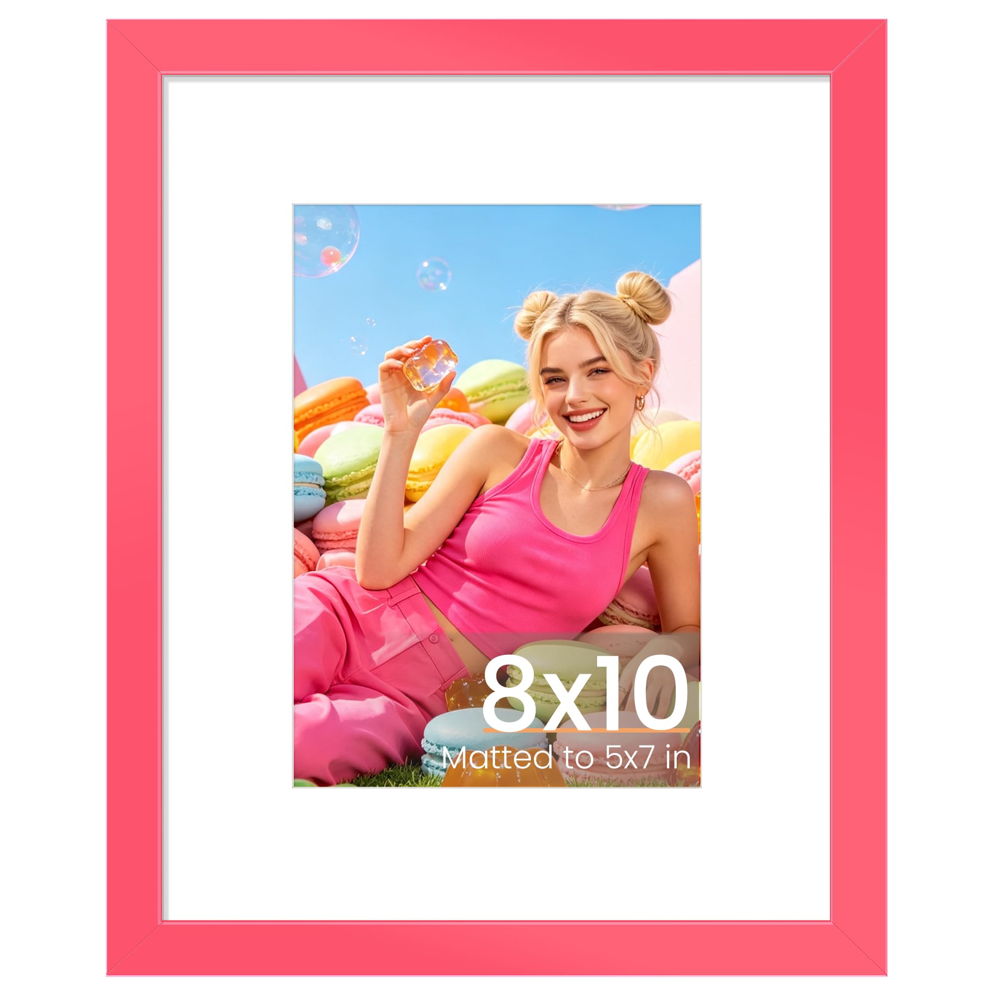 upsimples 8x10 Picture Frame, Wall Decor Photo Frames, Hot Pink 1 Pack