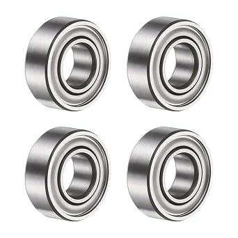 uxcell 4Pcs SMR115ZZ Deep Groove Ball Bearings, 5x11x4mm 440C Stainless Steel Double Shielded Bearings, ABEC 5