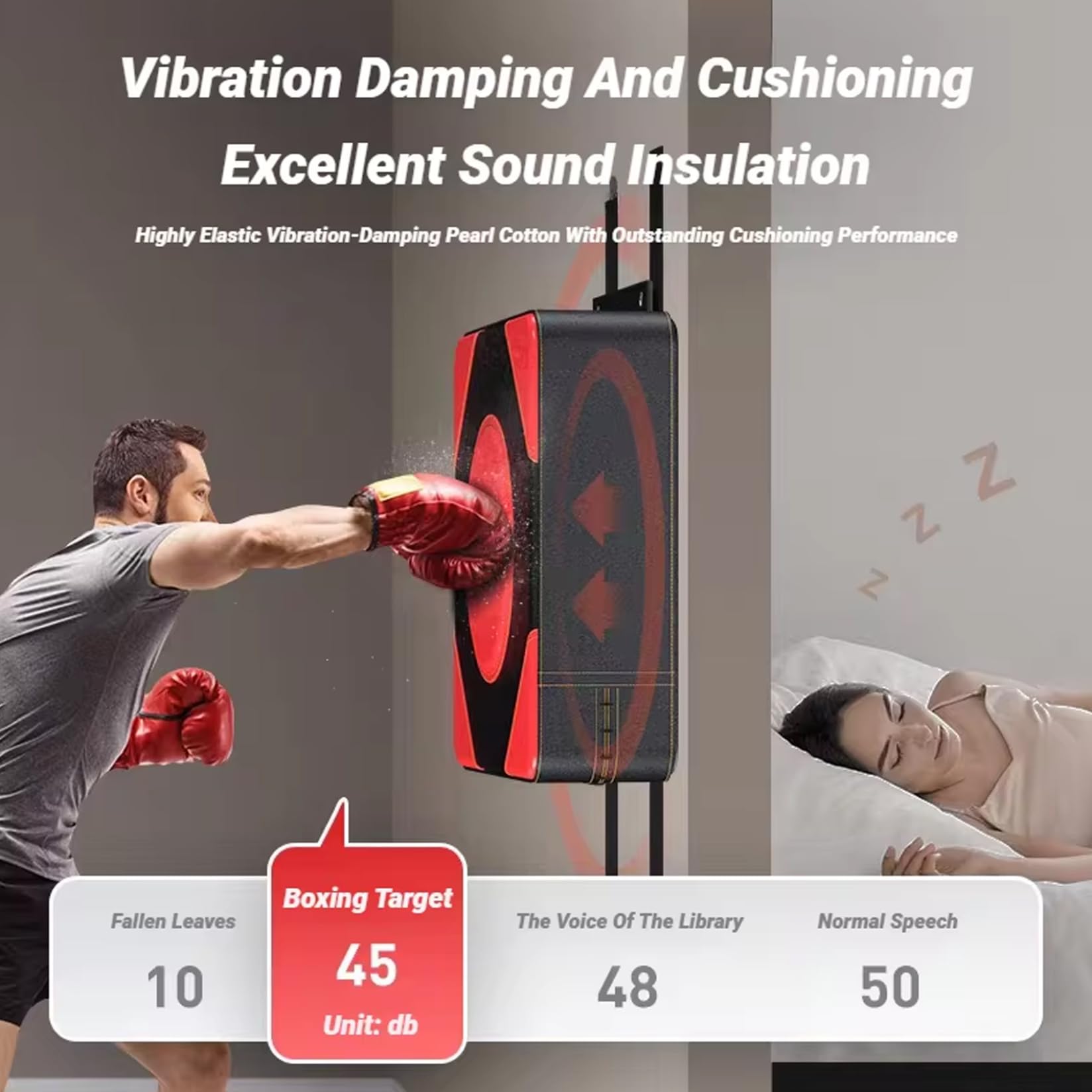 Almohadilla de perforación de boxeo de pared 12x12x4 silenciosa ajustable para gimnasio