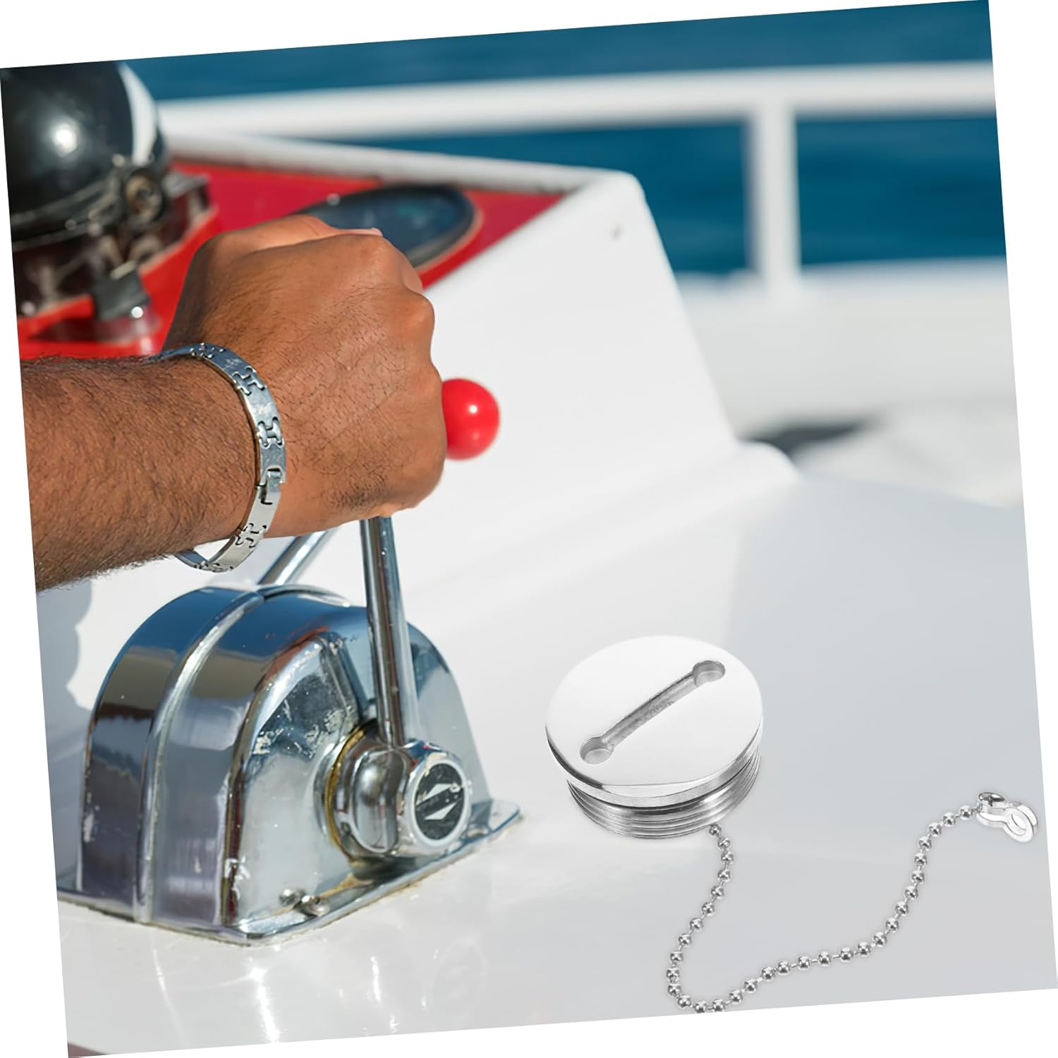Boat Fuel Cap with Chain Design Easy Installation Gas Lid for Convenient Refueling and Performance