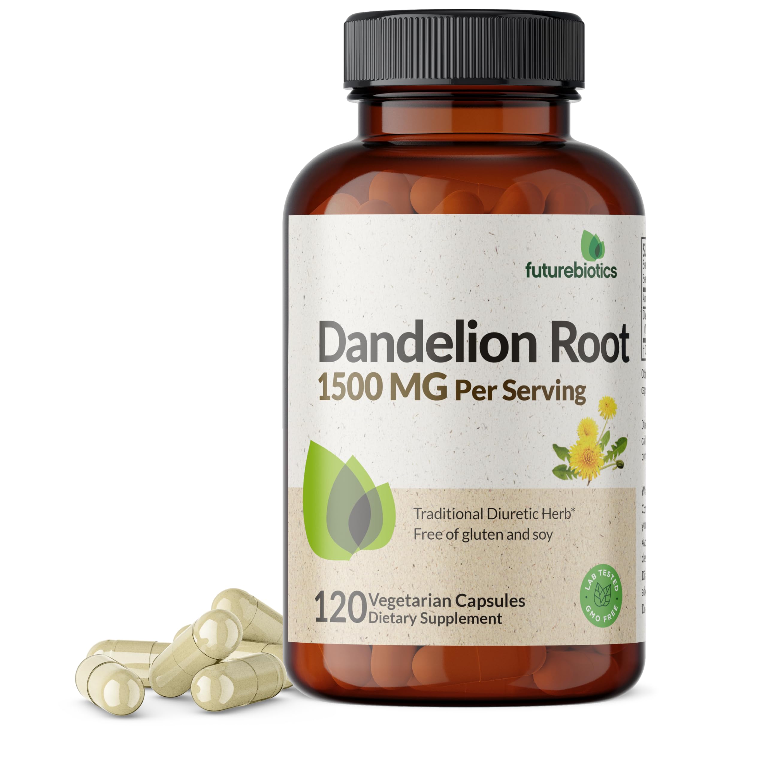 Futurebiotics Dandelion Root 1500 MG per Serving Traditional Diuretic Herb, Non-GMO, 120 Vegetarian Capsules