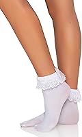 Vista 3 de Leg Avenue Calcetines tobilleros con volantes y lazo de satén para mujer