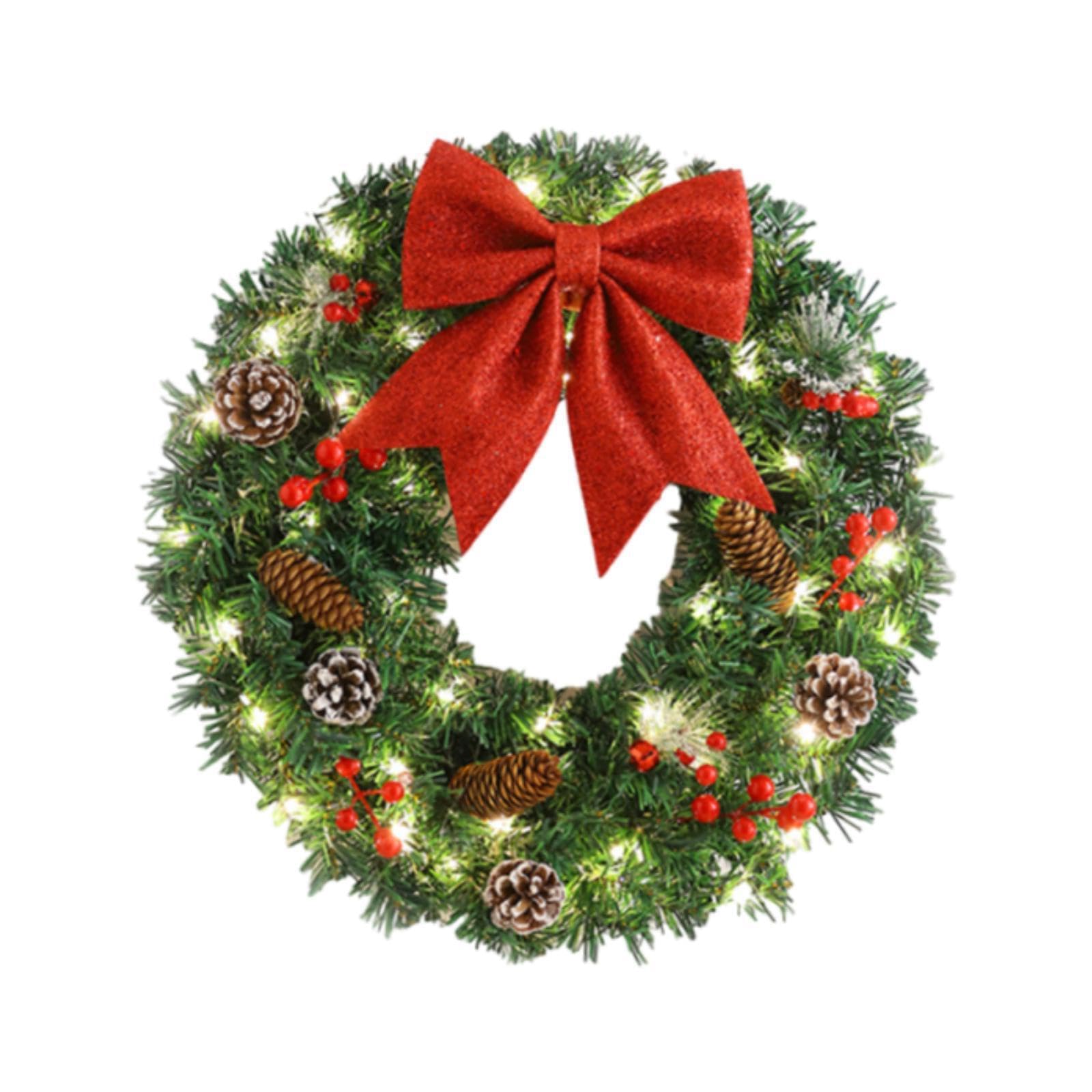 PIXZCSA Winter Wreath Christmas Decoration Outdoor Garland Front Door Holiday Unique Craft For Stunning Home Environments Winter Wreath Artificial Ornament