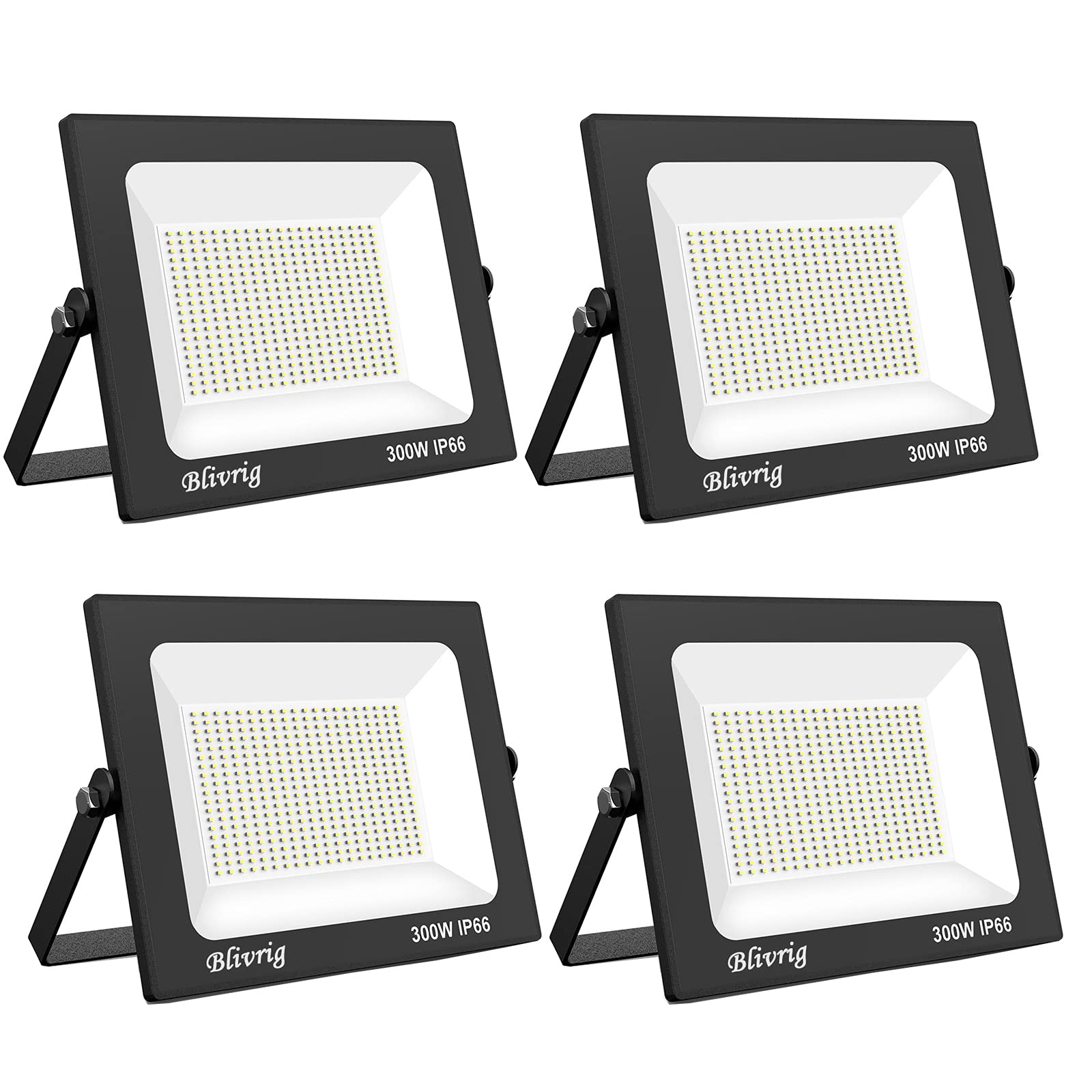 4szt. reflektor LED zewnętrzny 300W ciepła biel, reflektor zewnętrzny, bardzo jasny 30000lm reflektor, reflektor zewnętrzny IP66 wodoodporny, 3000K reflektor zewnętrzny, ciepły reflektor, do