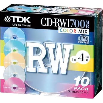 TDK CD-RW 700MB 4  5mm 10  CD-RW80X10CCS