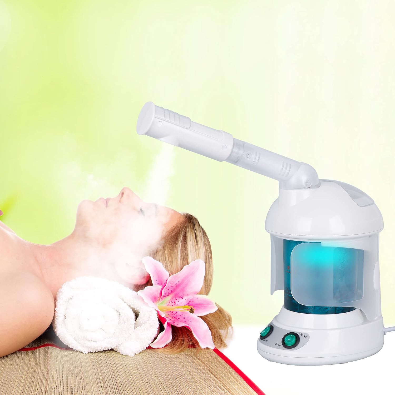 3 in 1 Multi-Functional Ozone Hair Care and Facial Steamer, Air Humidifier Hot Mist Moisturizing Hydration System w/Bonnet Hood, Facial Atomizer Spa, Hair Therapy for Home Salon