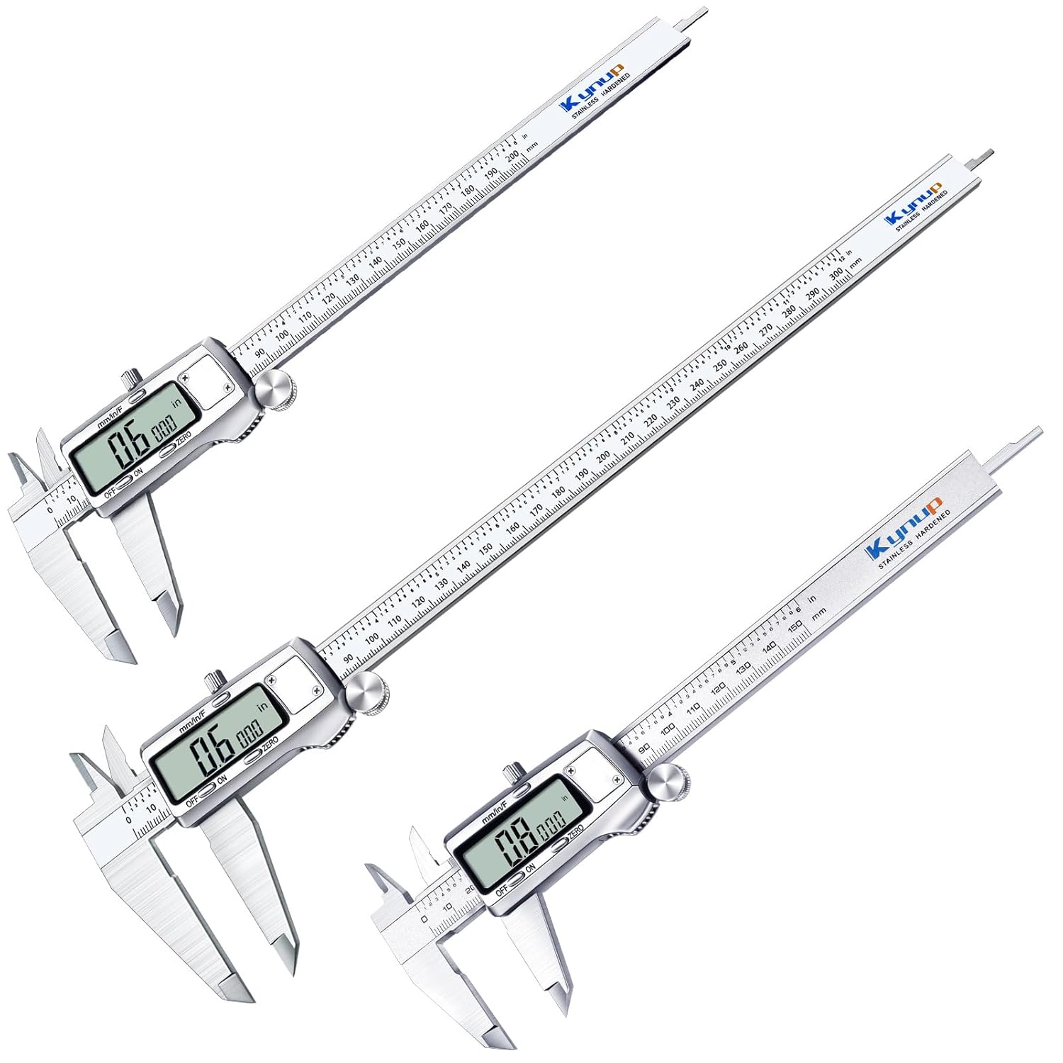 Kynup Calipers 0-12inch, Calipers Measuring Tool, Micrometer Dial Vernier Caliper Digital, Switch from Inch Metric Fraction