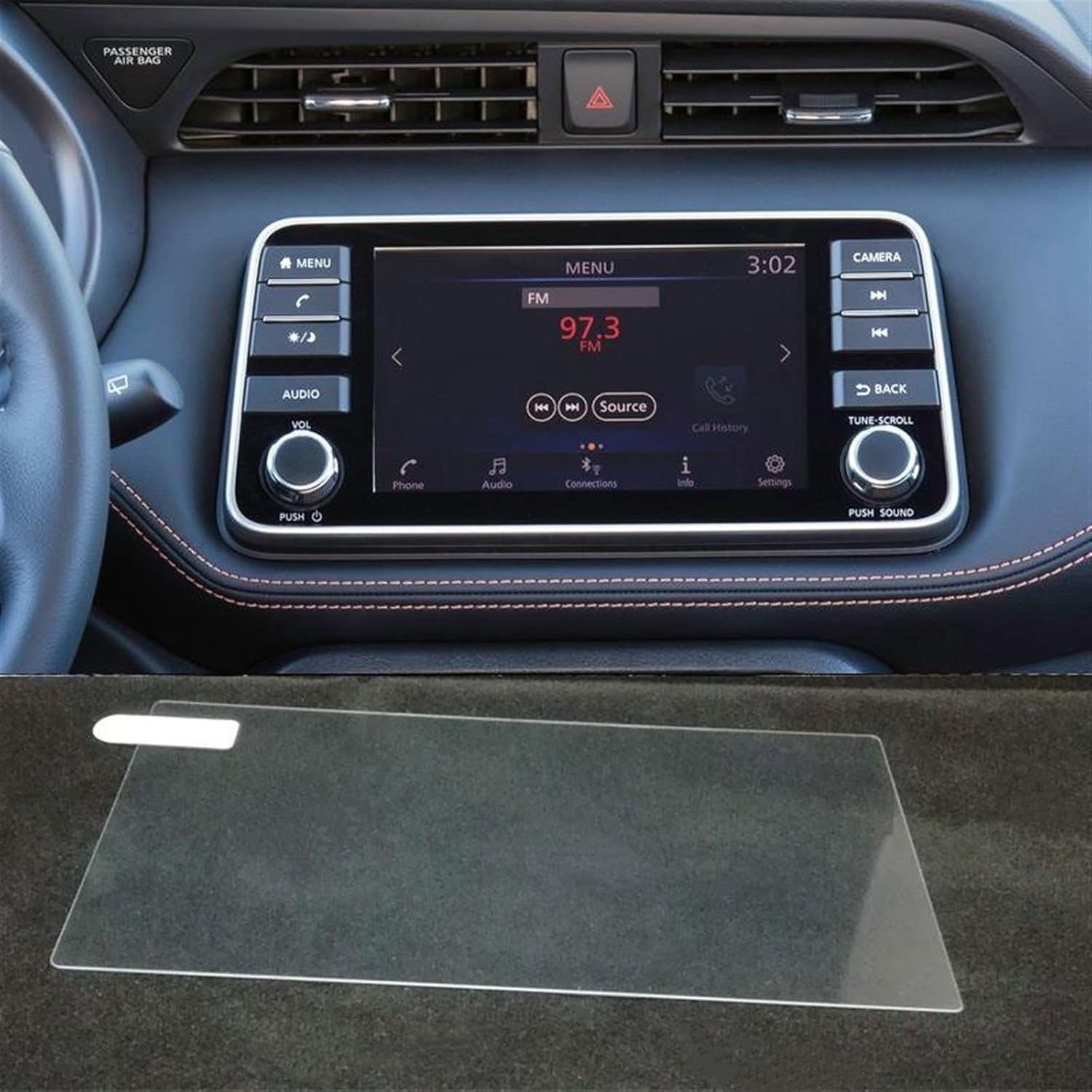 Screen Protector Tempered Glass Screen Protector Film for Nissans Kicks 2017 2018 2019 2020 Car infotainment Radio GPS Navigation (Color : 7 inch)