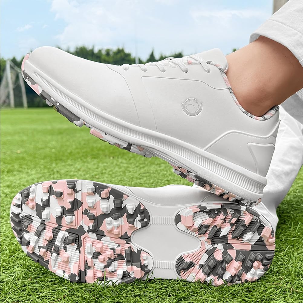 SDEQA Zapatos de Golf de Cuero Impermeables para Mujer, Informales, sin Clavos, Transpirables, Talla Grande
