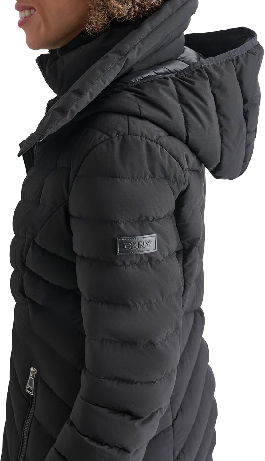 DKNY Women's Bib-front Light-weight Puffer - Image 5