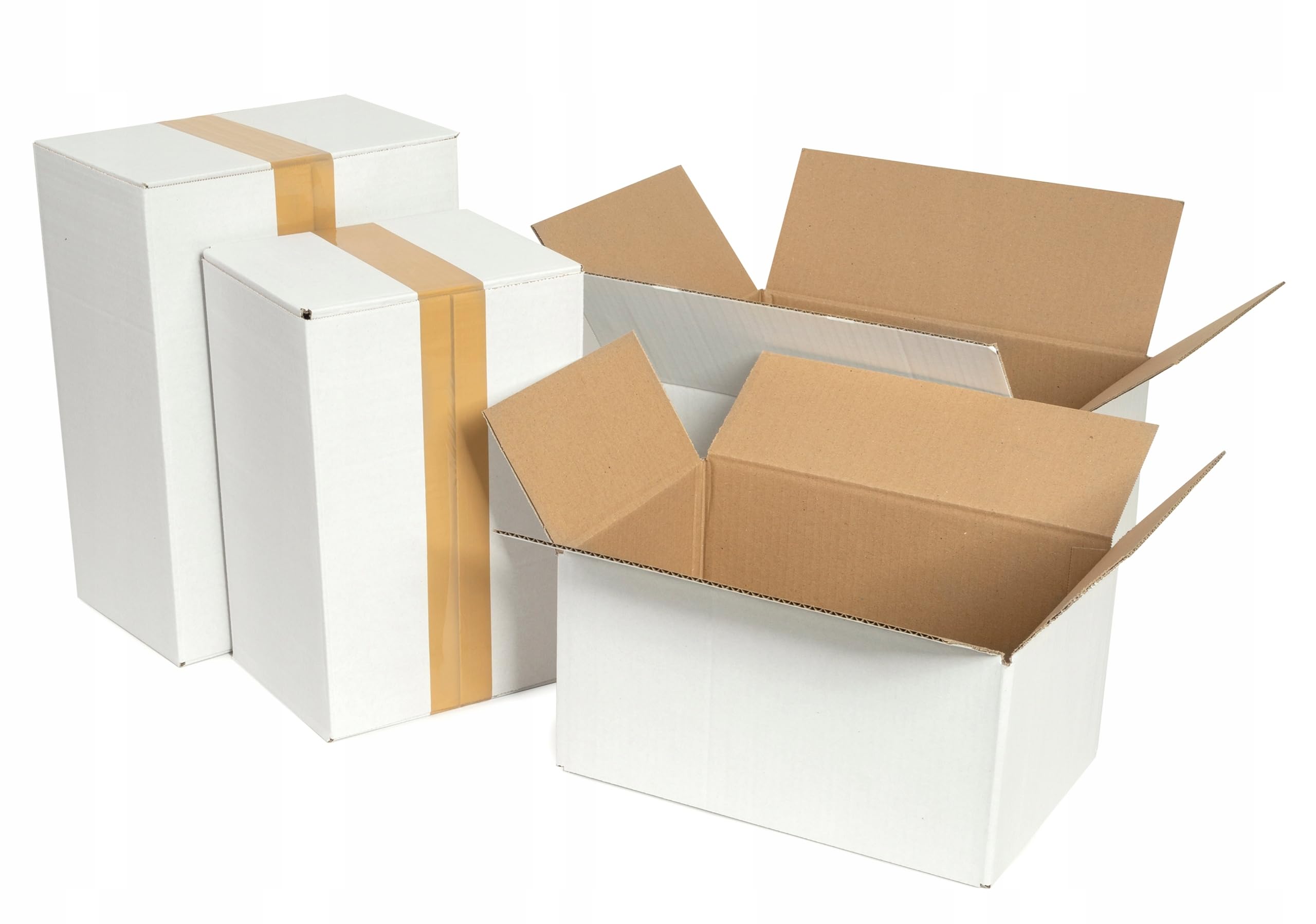 Opakowania, tektura falista, pudełko wysyłkowe, e-commerce, przesyłki pocztowe składane kartony, tektura falista, opakowanie wysyłkowe, logistyka, przesyłki kurierskie, karton 300 x 200 x 150 mm biały