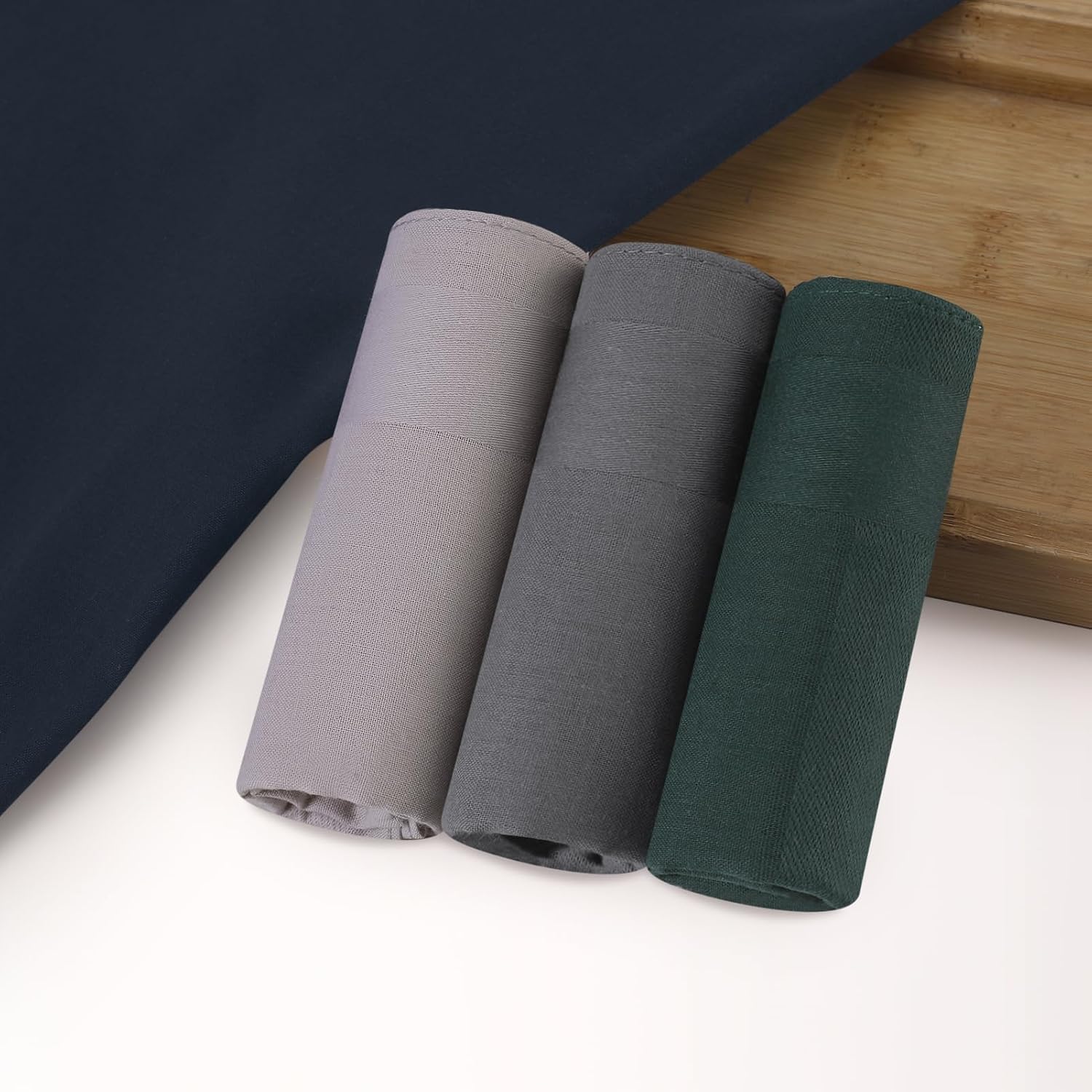 HOULIFE Men's Cotton Handkerchief Solid Color Cotton Hankies for Men Women image 5