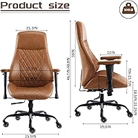 Vista 2 de YFO Home Office Desk Chair High Back Office Rubber Casters Ergonomic Computer Chair with Lumbar Support Adjustable Height Rolling Swivel Chair