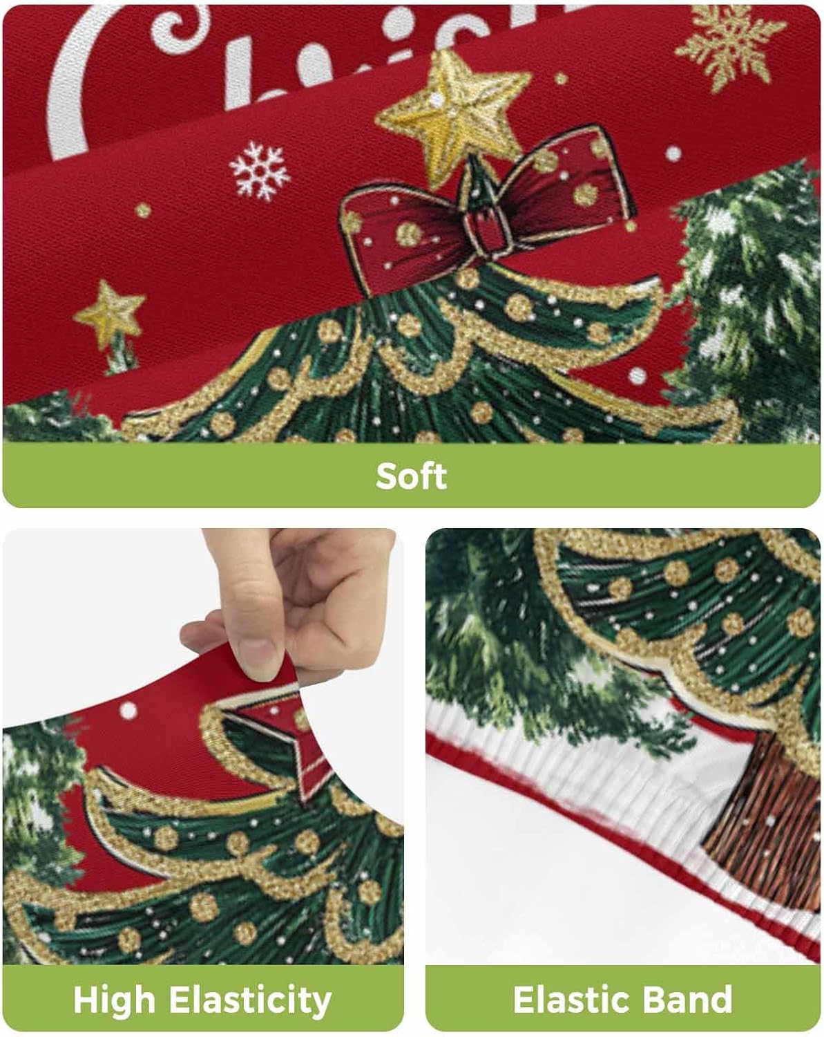 椅子カバー クリスマス 冬 ツリー レッド チェアカバー 2枚セット ストレッチ 取り外し可能 背もたれ付き バースツール ダイニン