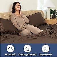 Vista 4 de Juego de sábanas de 4 piezas tamaño California King, cómodo, transpirable y refrescante, ropa de cama de lujo de hotel para mujeres, hombres, niños