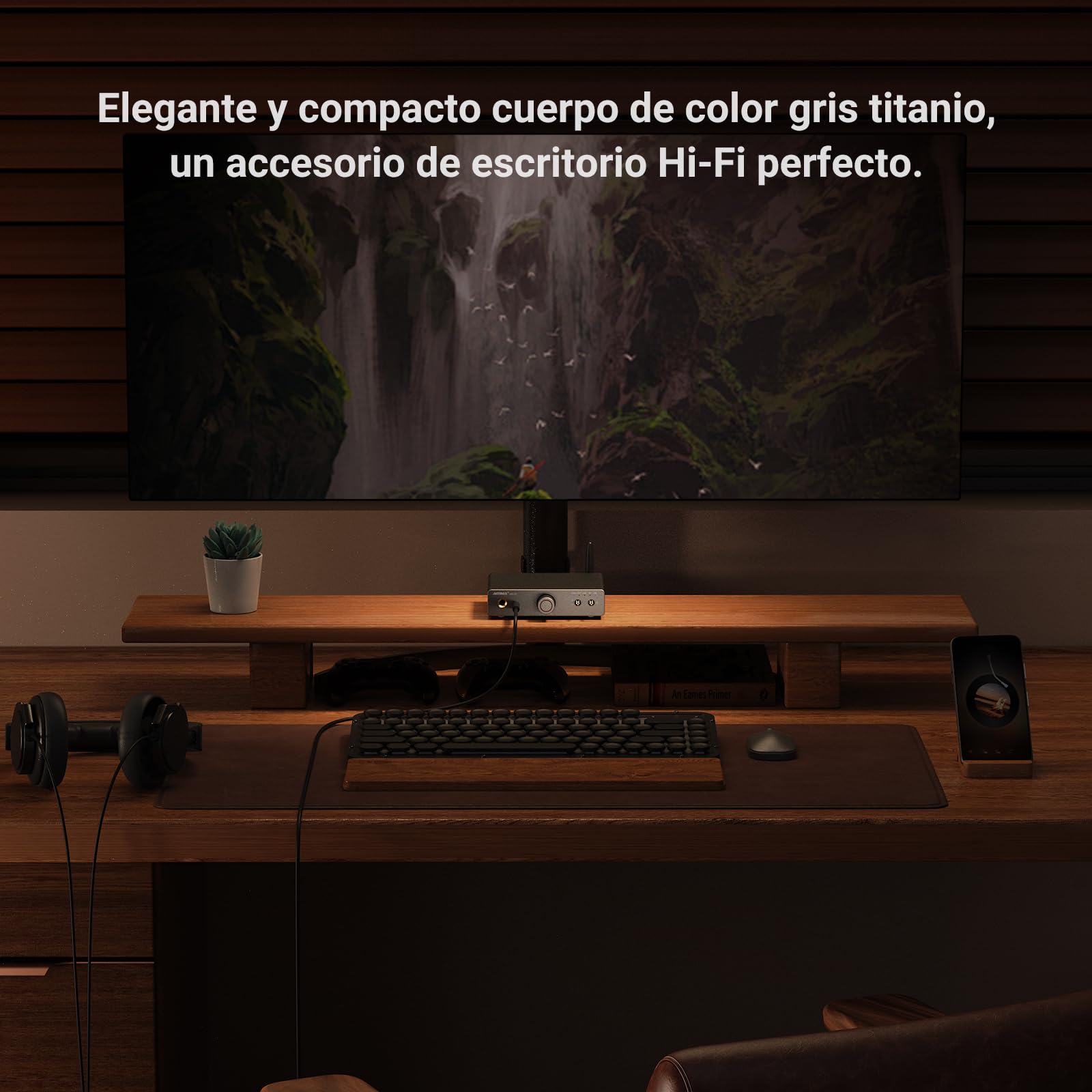 AIYIMA DAC A7 Amplificador de auriculares con decodificación Bluetooth 5.4 HiFi Salida dual para auriculares de 3,5mm +6,35 mm Convertidor DAC DA con ES9038Q2M, entrada USB/óptica/coaxial/BT