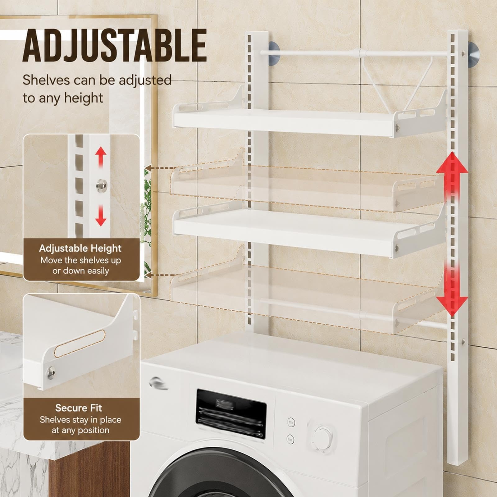 Generico Scaffale WC, Organizzatore Bagno, Salvaspazio Regolabile