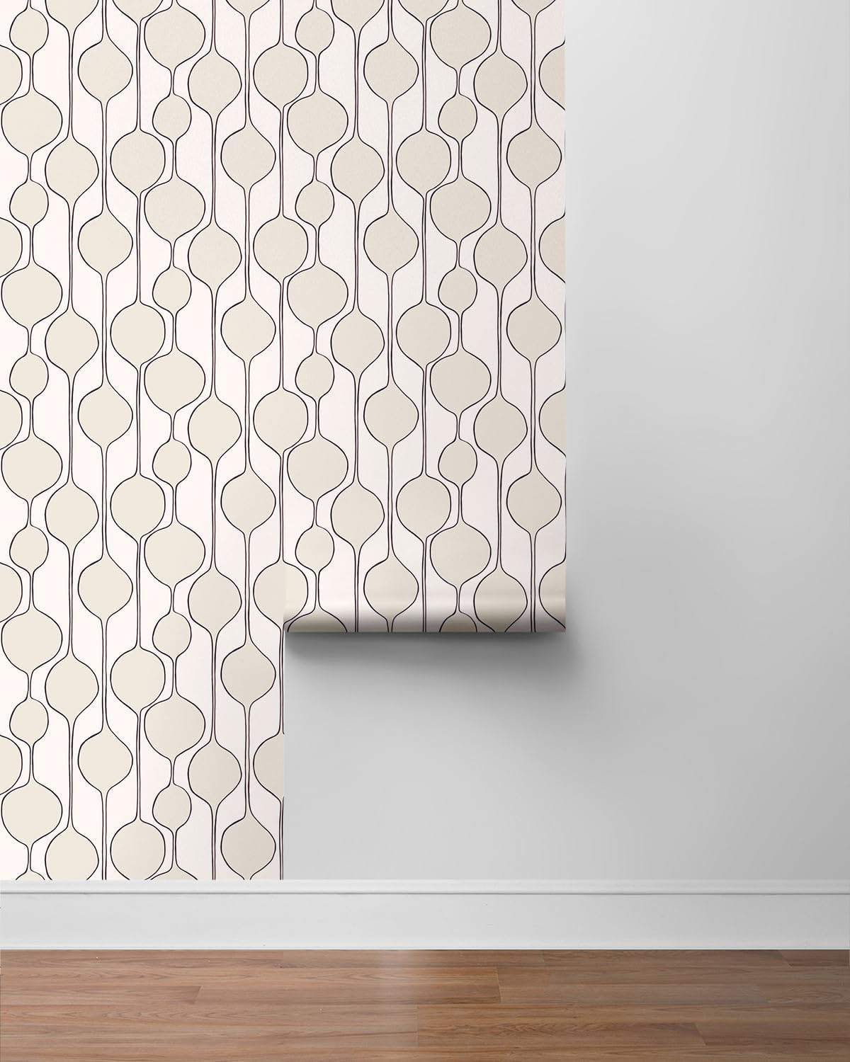 NextWall Bubble Stripe Peel and Stick Wallpaper (Marshmallow)