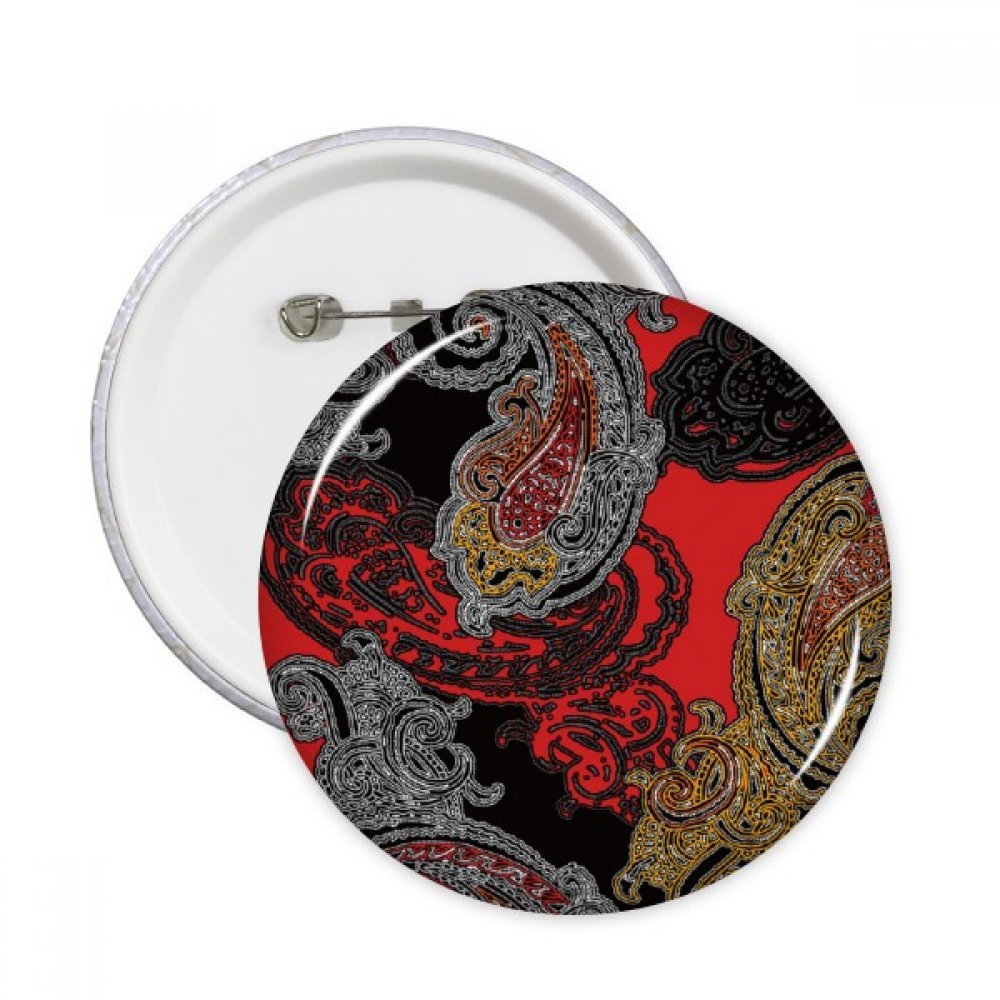 Badge rond multicolore motif nuages et fleurs design abstrait pour customisation - 3