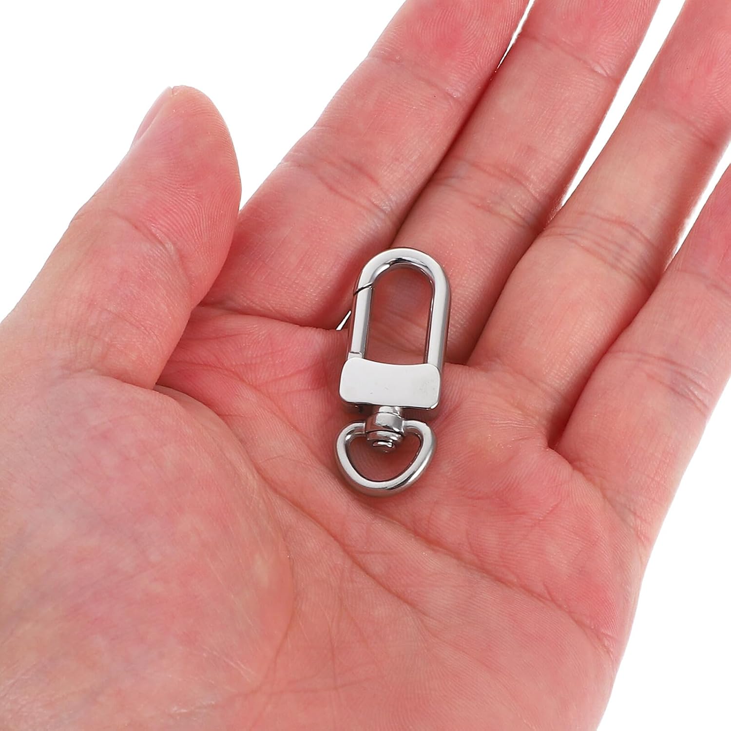 HOMSFOU 2pcs Stainless Steel Swivel Snap Hooks Keychain Clips with Lobster Claw Clasps for DIY Crafts Jewelry Making and Bag Accessories
