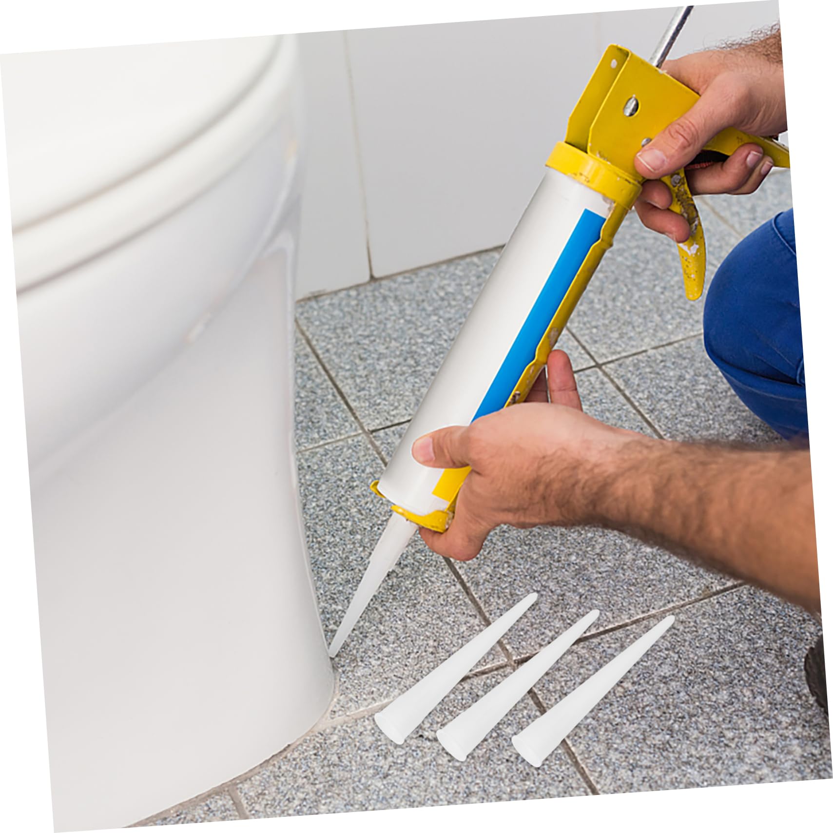 HOUDERCO 60pcs Plastic Nozzles Plastic Plastic Tube Nozzles White Glue Nozzles Plastic Tube Nozzle