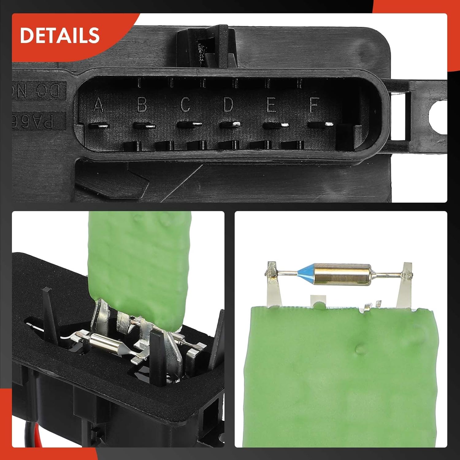 A-Premium Front HVAC Blower Motor Resistor Compatible with Chevrolet Express 2500, Express 3500, Express 4500, Express 1500 & GMC Savana 2500, Savana 3500, Savana 4500, Savana 1500, with Wire Harness