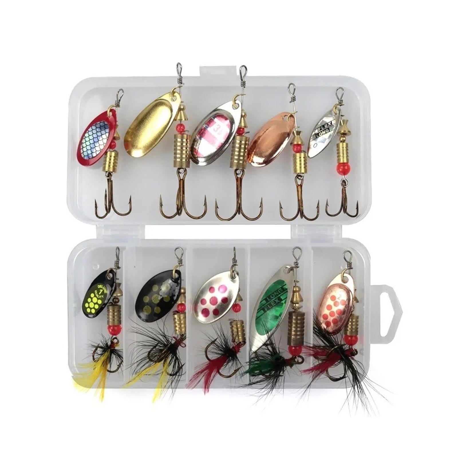 Kunstköder Metalllöffel Spinner Angelköder 10er Set Spoonbait Wobbler Angelwobbler for Hecht Häkelset Kunstköder Kunstköder Gummifische